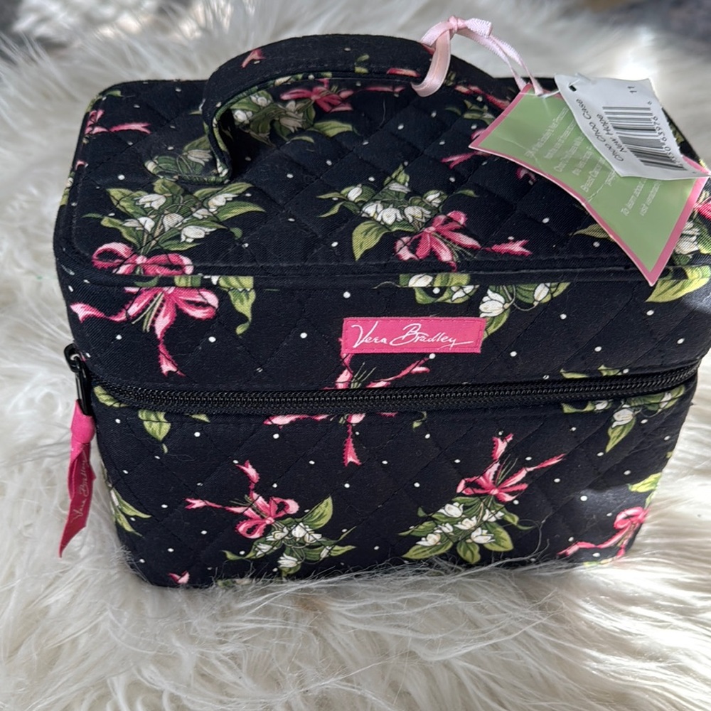 Vera Bradley Choo Choo bow cosmetic case
